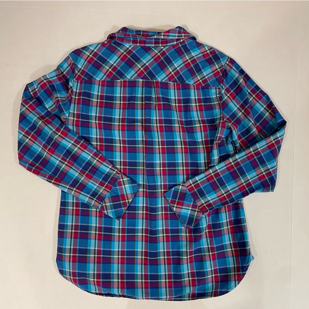 Talbots Multicolored Button Down Long Sleeve Flan… - image 2